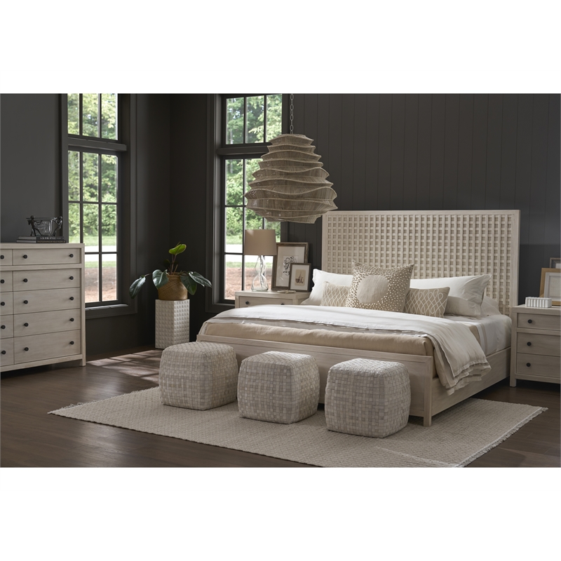 Universal Furniture River Rock Panel Bed Queen in Cream
