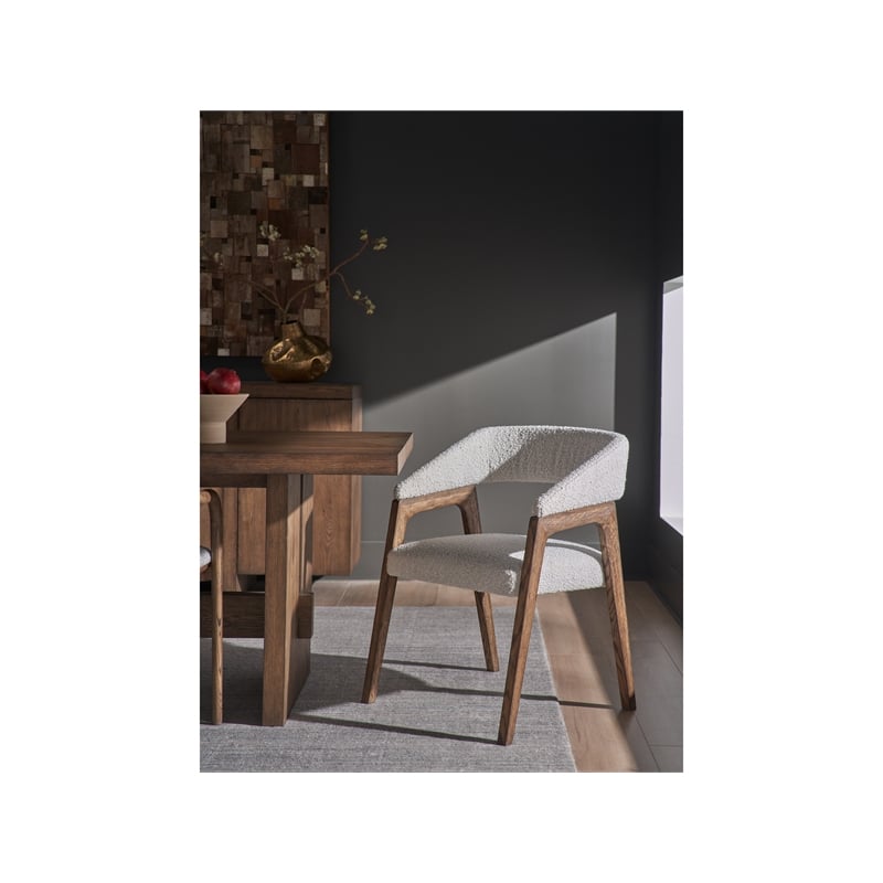 Universal Furniture Barrel Back Dining Chair in Aged Satin Pewter finish