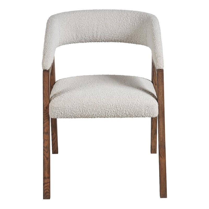 Universal Furniture Barrel Back Dining Chair in Aged Satin Pewter finish