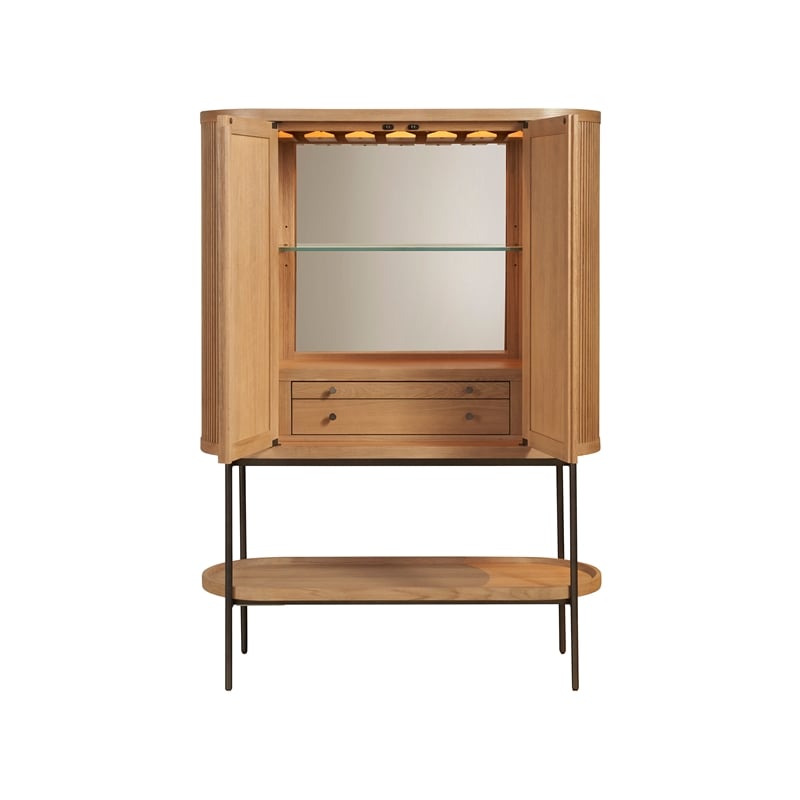 Universal Furniture Linnea Bar Cabinet in Natural Oak