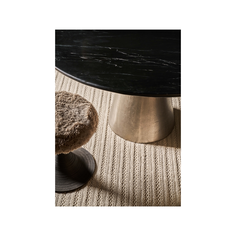 Universal Furniture Slate Dining Table in Black Merino/Antique Silver