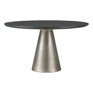 Universal Furniture Slate Dining Table in Black Merino/Antique Silver