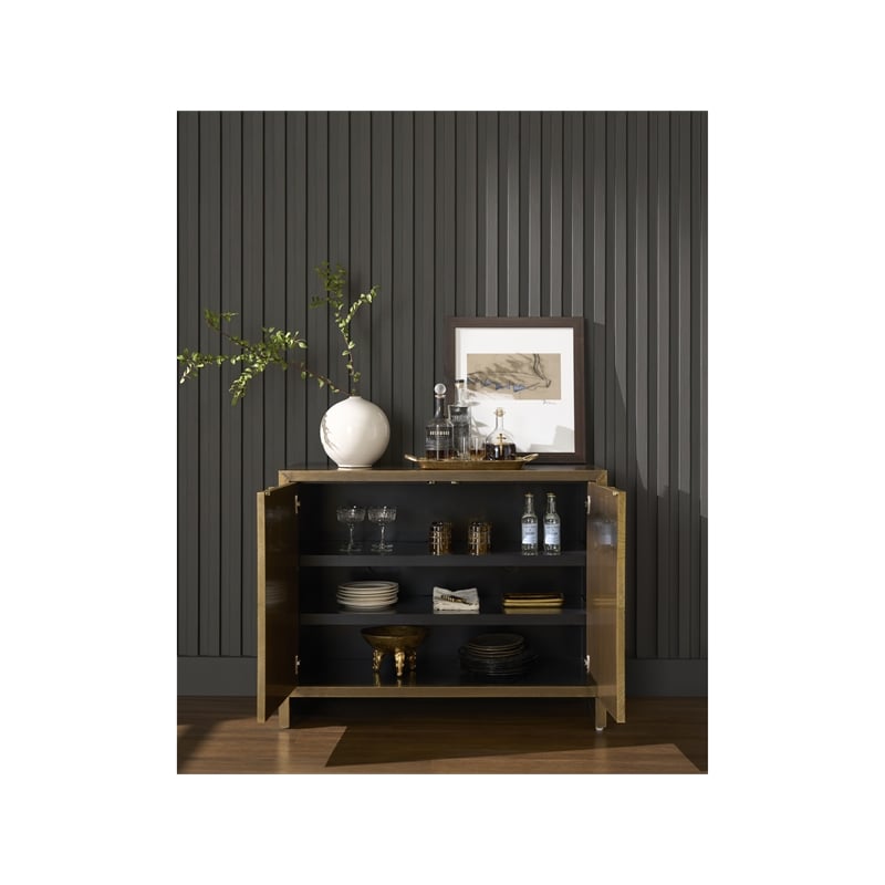 Universal Furniture Origami Hall Chest in Aged Gold