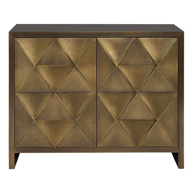 Universal Furniture Origami Hall Chest in Aged Gold