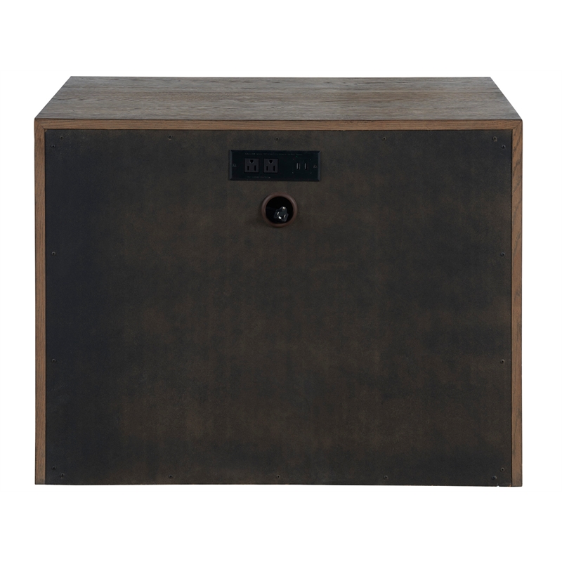 Universal Furniture Atlas Drawer Nightstand in Medium Brown Oak