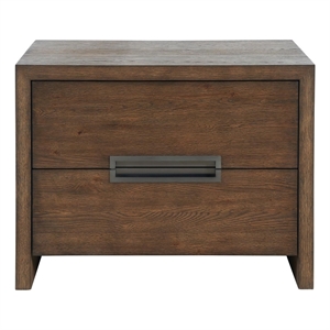 Universal Furniture Atlas Drawer Nightstand in Medium Brown Oak