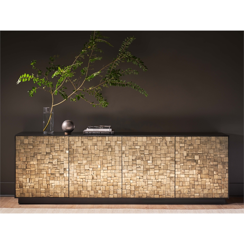 Universal Furniture Cosmo Credenza in Pyrite/Matte Black