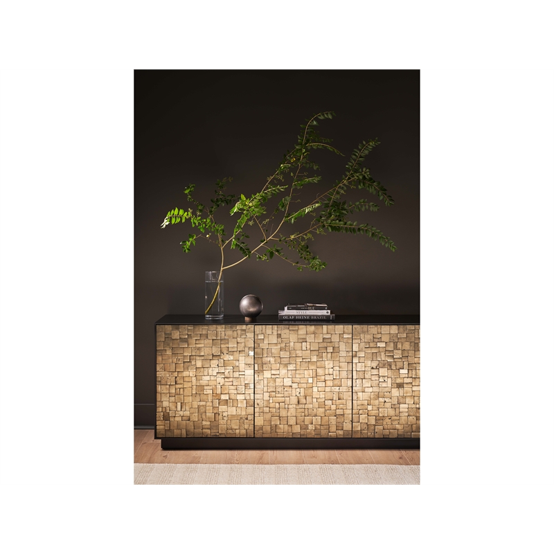 Universal Furniture Cosmo Credenza in Pyrite/Matte Black