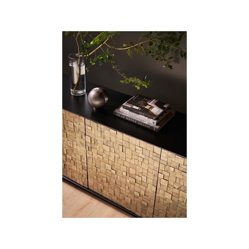 Universal Furniture Cosmo Credenza in Pyrite/Matte Black