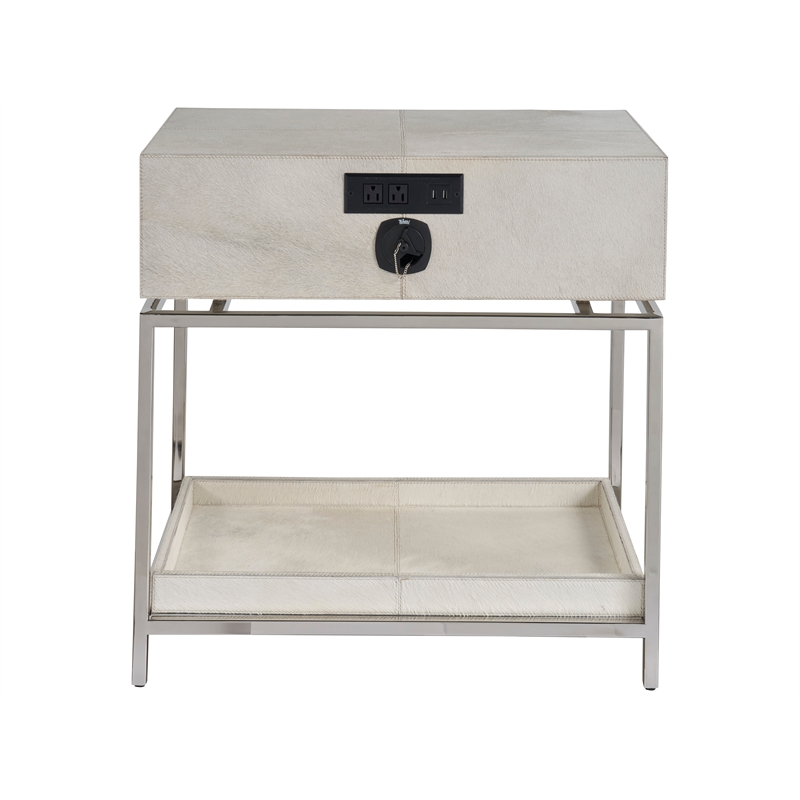 Universal Furniture Lyra Nightstand in Polished Nickel