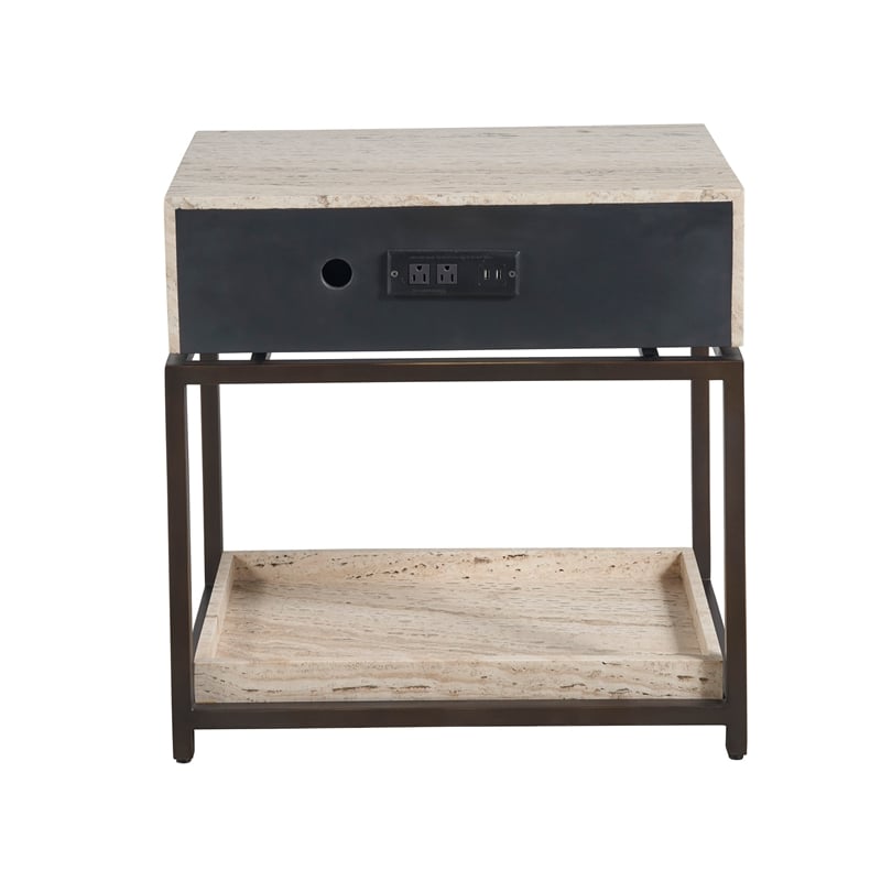 Universal Furniture Dove Nightstand in White Travertine