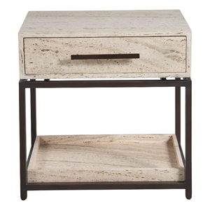 Universal Furniture Dove Nightstand in White Travertine