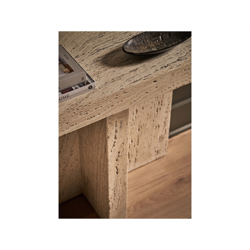 Universal Furniture Daxton Console Table in White Travertine