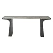 Universal Furniture Quill Console Table in White Travertine/Dark Bronze