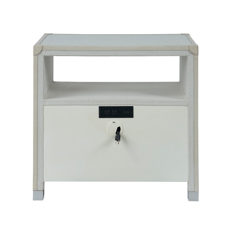 Universal Furniture Riven Nightstand in Gray Fabric