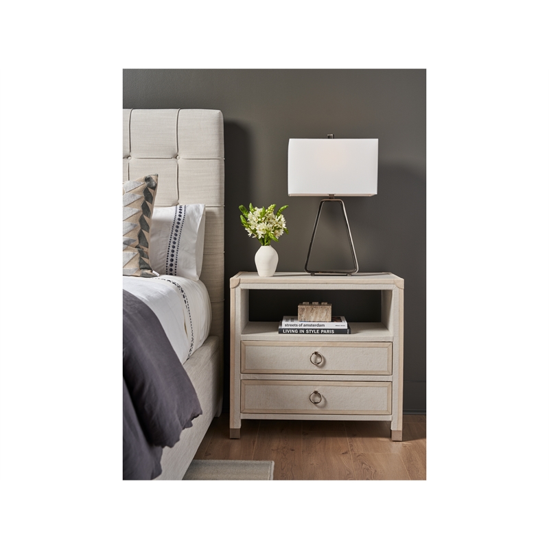 Universal Furniture Riven Nightstand in Gray Fabric