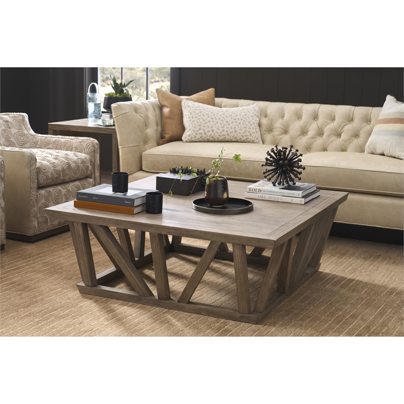 Universal Furniture Boulder Square Cocktail Table in Boulder Gray