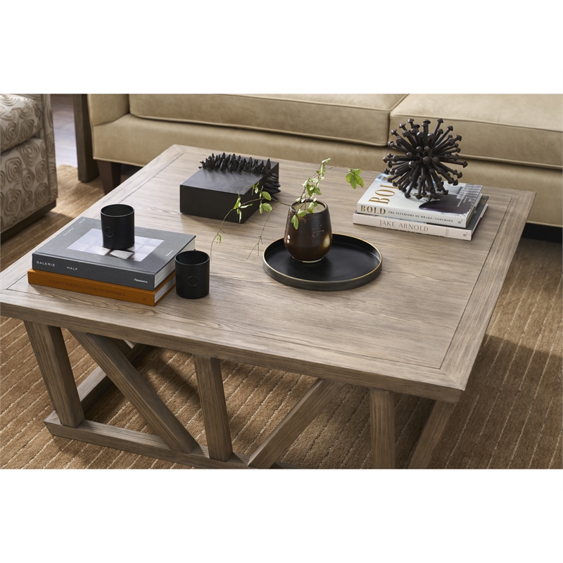 Universal Furniture Boulder Square Cocktail Table in Boulder Gray