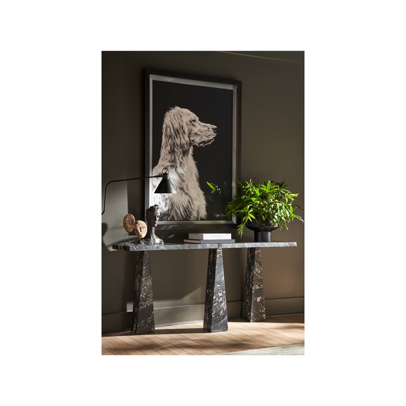 Universal Furniture Spectrum Sofa Table in Golden Portoro Marble