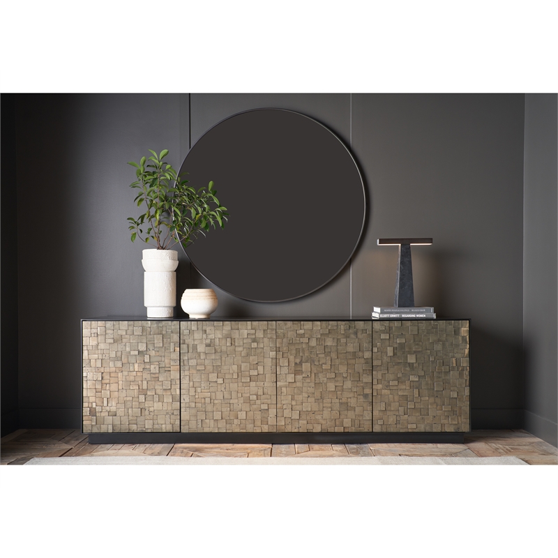 Universal Furniture Orion Mirror in White Satin Bronze