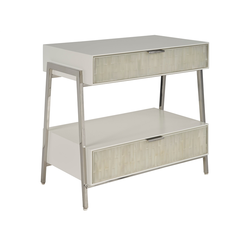 Universal Furniture Ingrid Nightstand in Polished Nickel