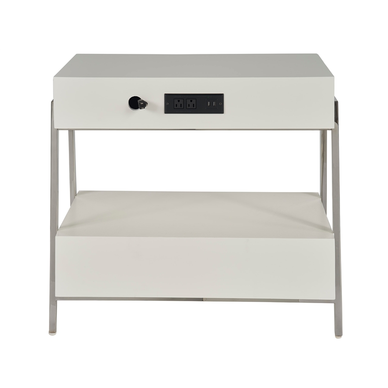 Universal Furniture Ingrid Nightstand in Polished Nickel