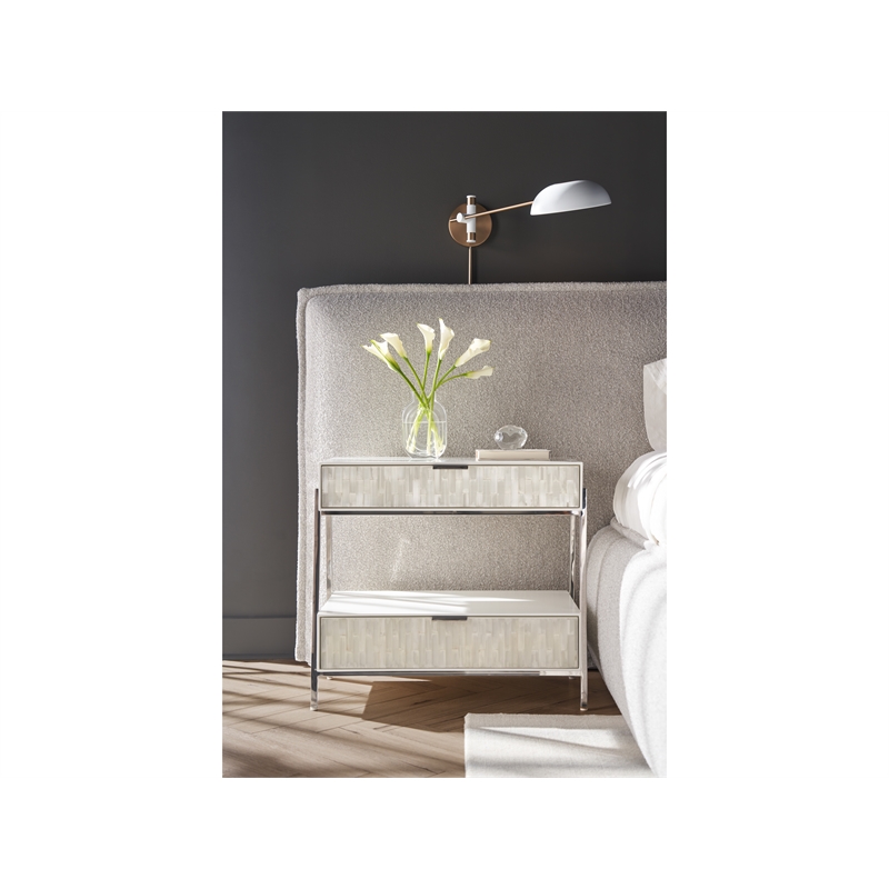 Universal Furniture Ingrid Nightstand in Polished Nickel
