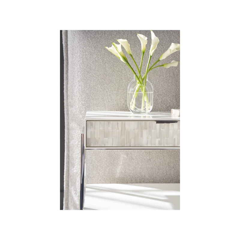 Universal Furniture Ingrid Nightstand in Polished Nickel