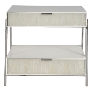 Universal Furniture Ingrid Nightstand in Polished Nickel