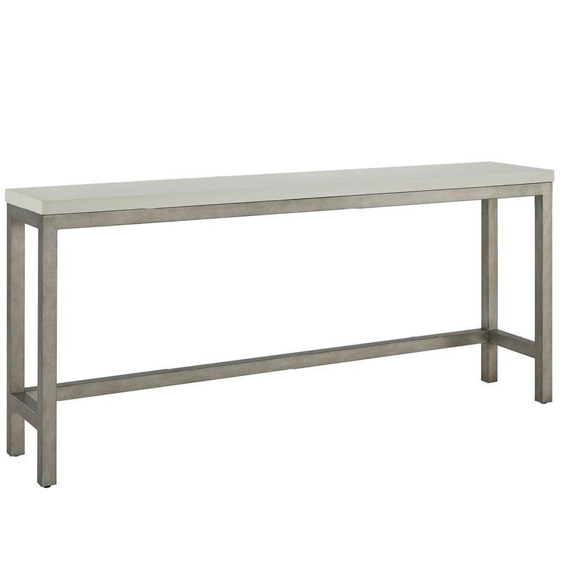 Universal Furniture Oasis Console W Stools in Antique Nickel
