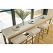 Universal Furniture Oasis Console W Stools in Antique Nickel