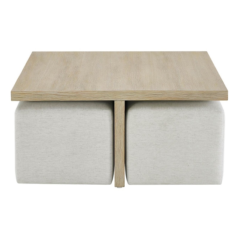 Universal Furniture Oasis Cocktail Table W Ottomans in Dockside Tan