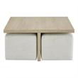 Universal Furniture Oasis Cocktail Table W Ottomans in Dockside Tan