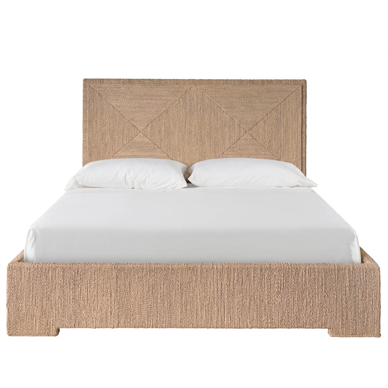 Universal Furniture Oasis Abaca Woven King Bed in Natural Oak