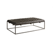 Universal Furniture Travers Cocktail Ottoman in Grey Leather