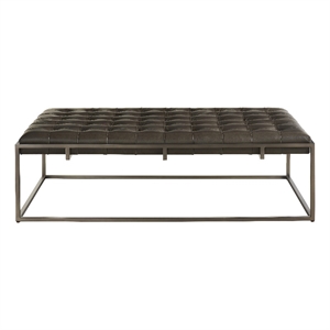 Universal Furniture Travers Cocktail Ottoman in Grey Leather
