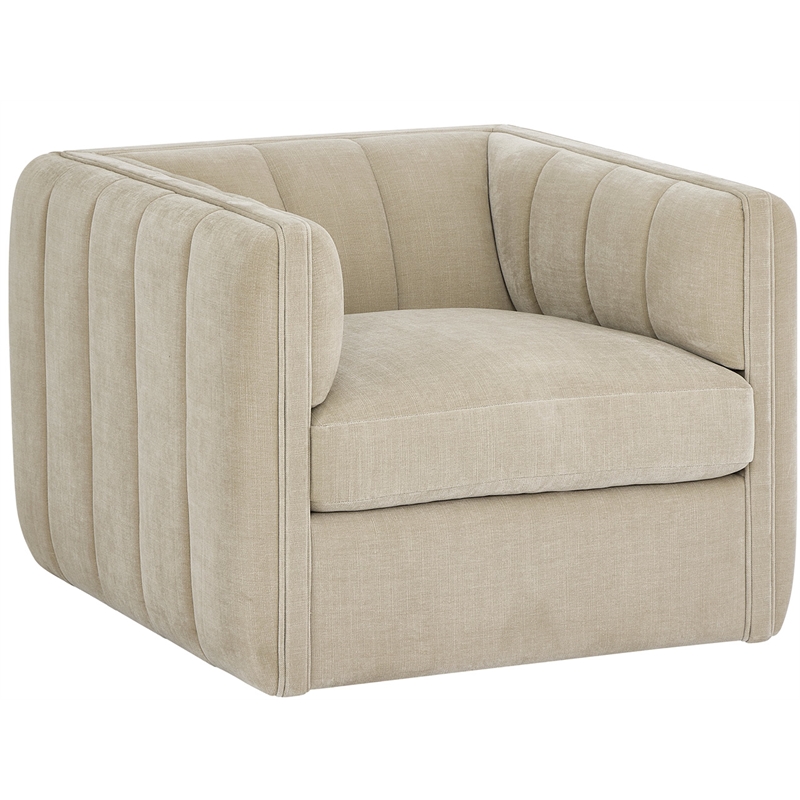 Universal Furniture Vesta Swivel Chair in Beige/Cream