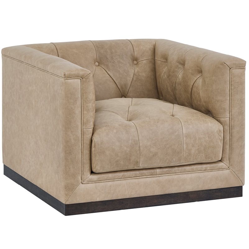 Universal Furniture Quinn Swivel Chair in Tan Leather