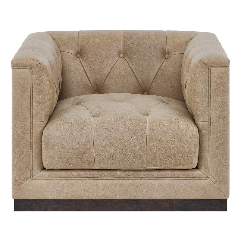 Universal Furniture Quinn Swivel Chair in Tan Leather