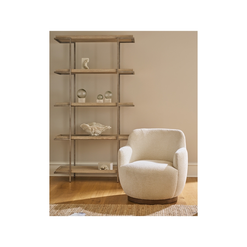 Universal Furniture Chloe Occasional Swivel Chair in Ivory