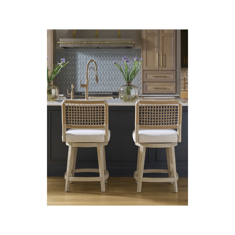 Universal Furniture Oasis Swivel Counter Stool in Dockside Natural Tan Oak