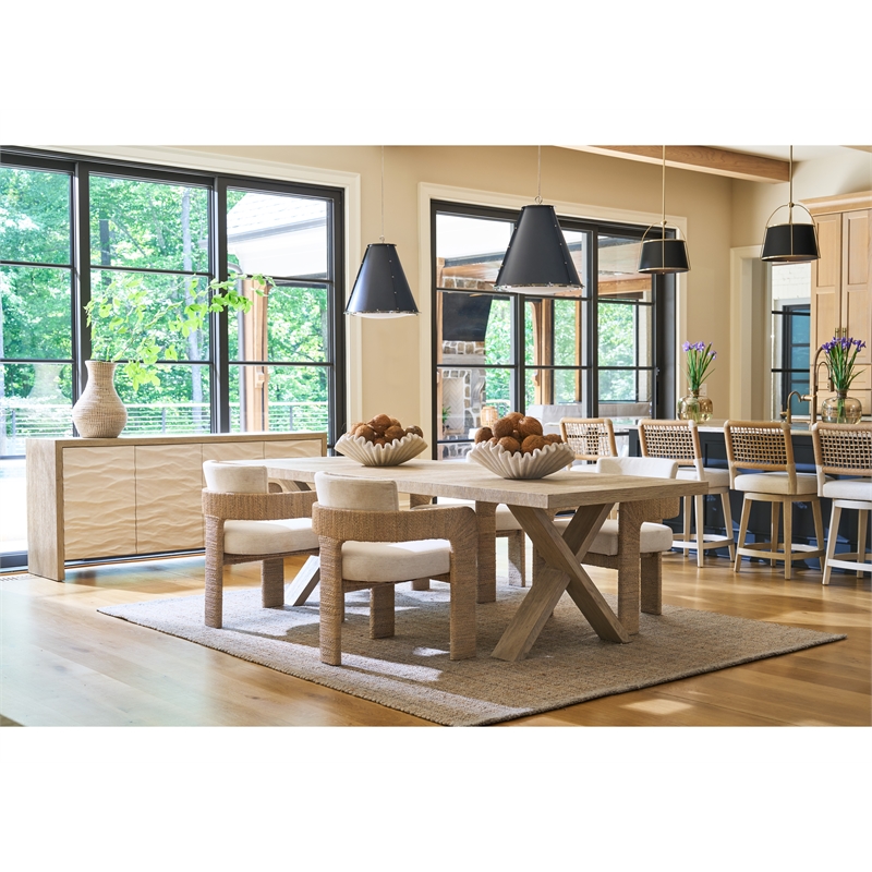Universal Furniture Oasis Abaca Arm Chair in Dockside Natural Tan Oak