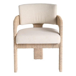 Universal Furniture Oasis Abaca Arm Chair in Dockside Natural Tan Oak