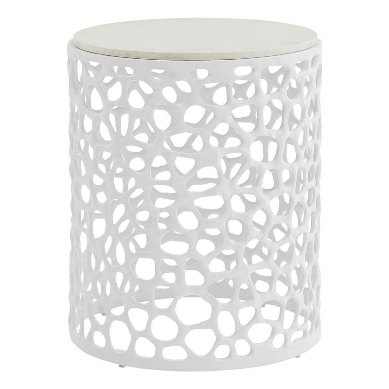 Universal Furniture Oasis Coral Side Table in White