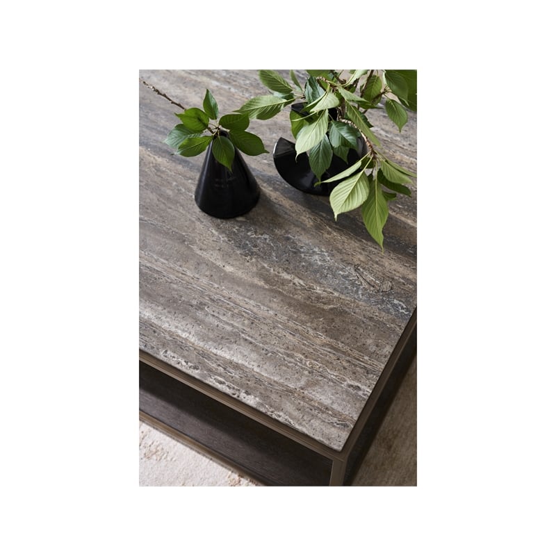 Universal Furniture Montclair Brindle Cocktail Table in Gold/Travertine