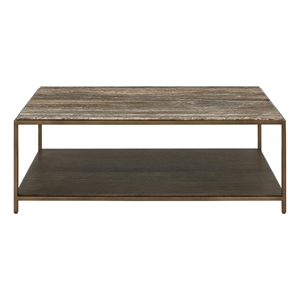 Universal Furniture Montclair Brindle Cocktail Table in Gold/Travertine