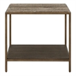 Universal Furniture Montclair Brindle End Table in Smoked Gold and Travertine