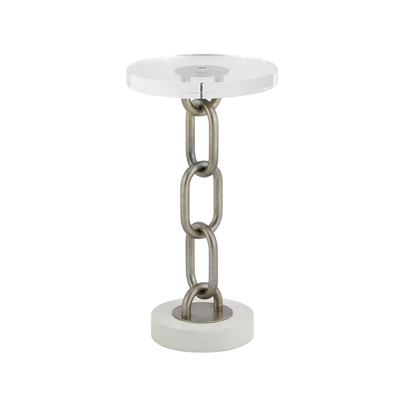Universal Furniture Oasis Link Accent Table in White and Gray