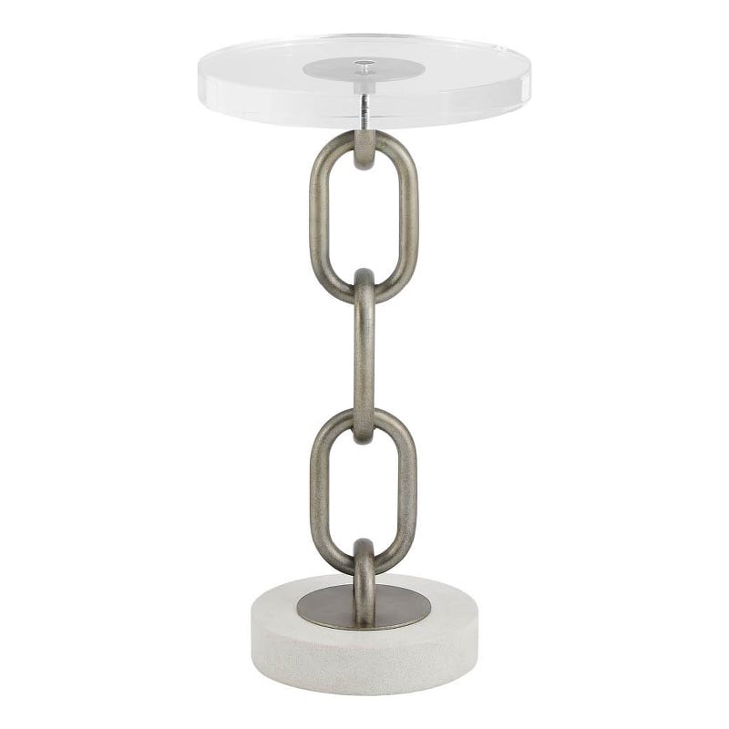Universal Furniture Oasis Link Accent Table in White and Gray