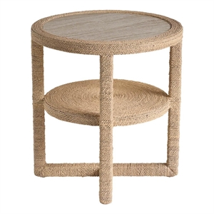 Universal Furniture Oasis Abaca Side Table in Natural Tan